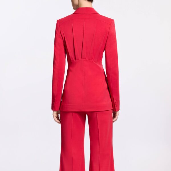 Elie Saab Tailored Cady Blazer in Red featuring  – Luxury Designer Fashion at Coveti.