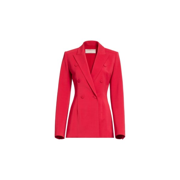 Elie Saab Tailored Cady Blazer in Red featuring  – Luxury Designer Fashion at Coveti.