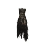 Oscar de la Renta Feather Embroidered Cocktail Dress - Dresses - American Luxury Evening Wear at Coveti