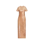 Oscar de la Renta Foxglove Embroidered Sequin Tulle Dress - Dresses - American Luxury Evening Wear at Coveti