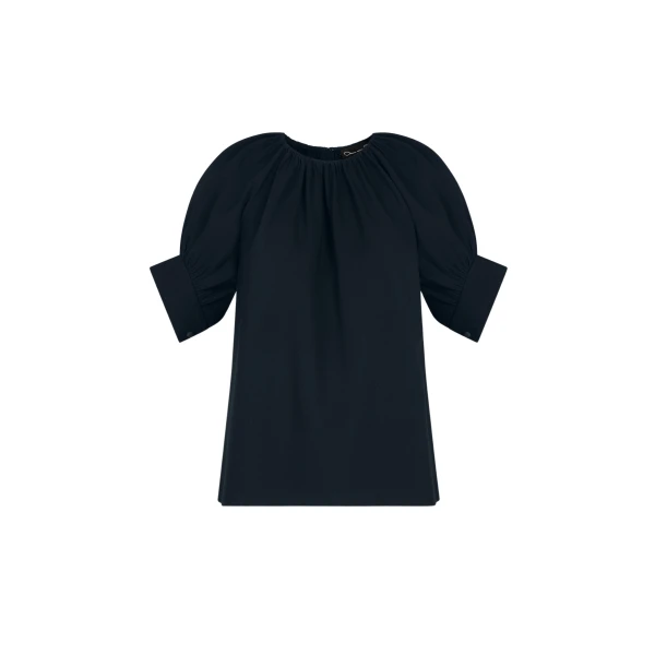 Oscar de la Renta Gathered Silk Georgette Blouse - Tops - American Luxury Evening Wear at Coveti