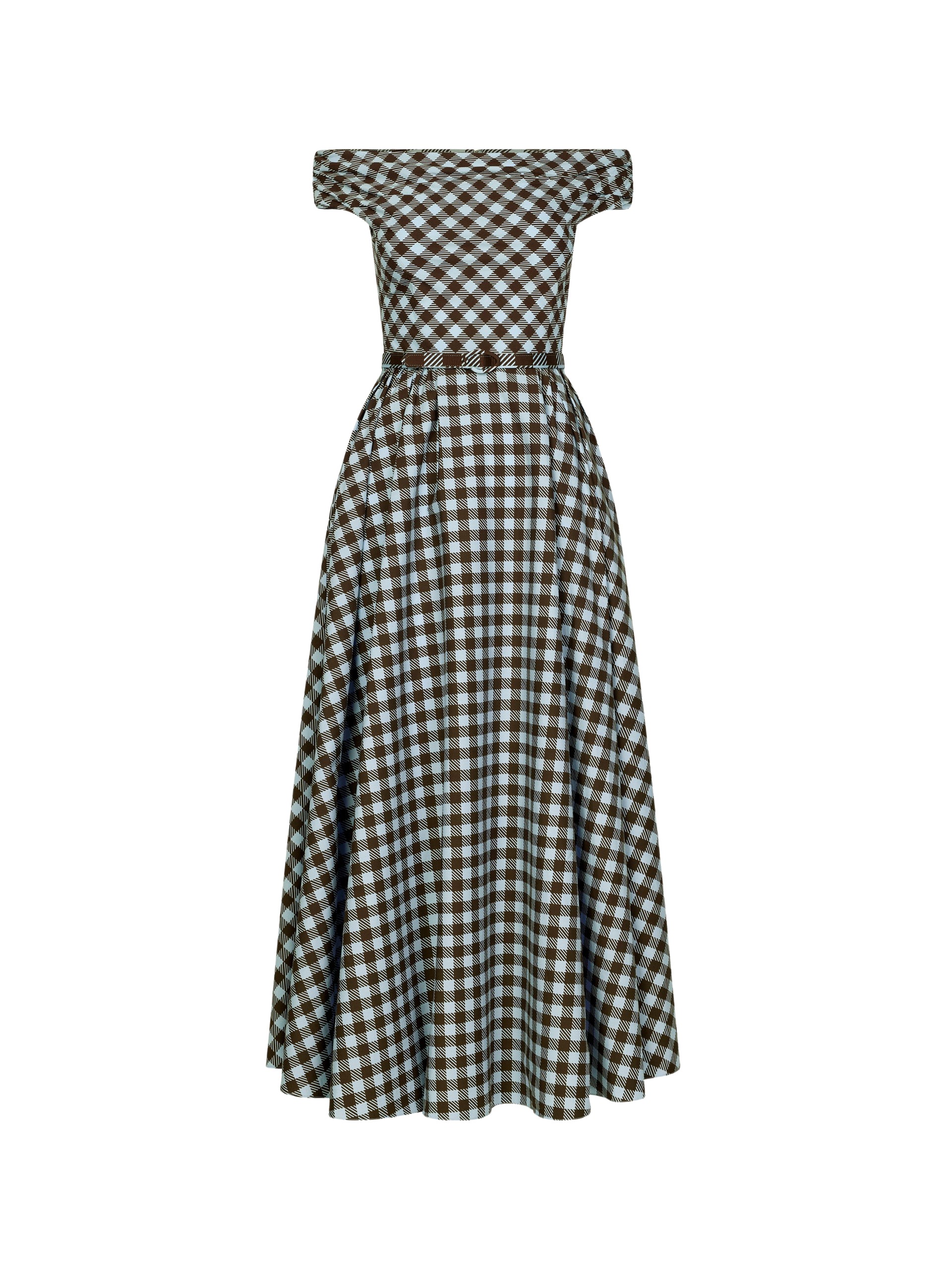 Oscar de la Renta Gingham Cotton Poplin Dress