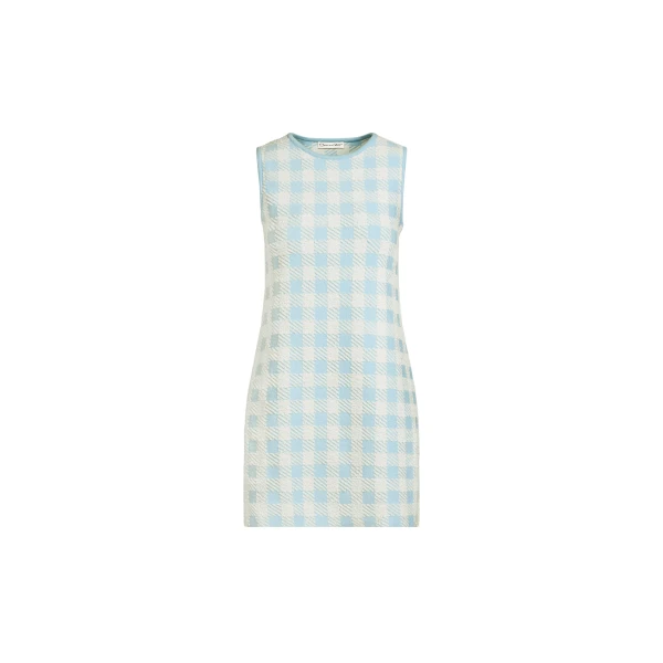 Oscar de la Renta Gingham Jacquard Shift Dress - Dresses - American Luxury Evening Wear at Coveti