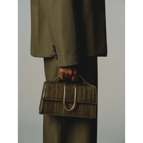 JACQUEMUS The Large Bambino Metal flap bag., view 2