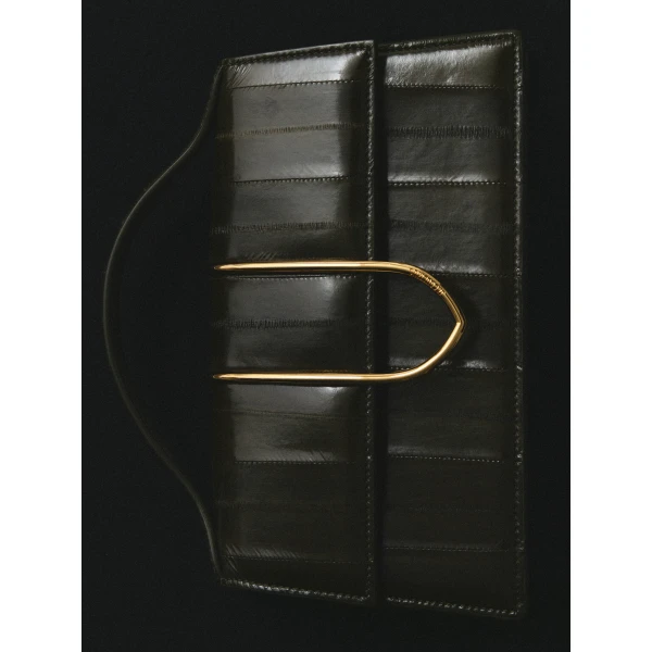 JACQUEMUS The Large Bambino Metal flap bag., view 5