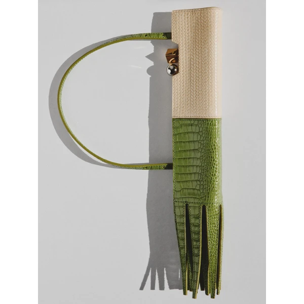 JACQUEMUS The Poireau clutch Leek clasp bag., view 5