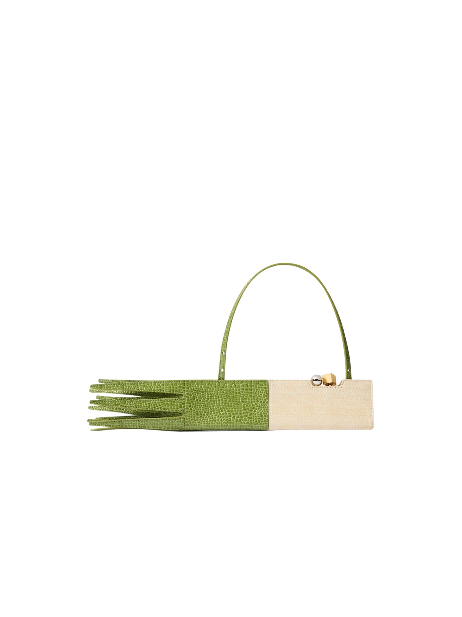 JACQUEMUS The Poireau clutch Leek clasp bag.