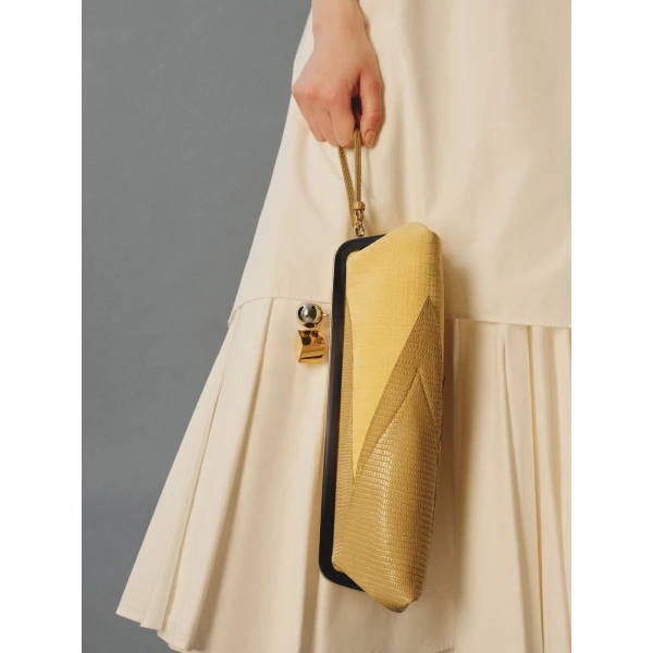 JACQUEMUS The Salon Maïs clutch Corn clasp bag., view 2