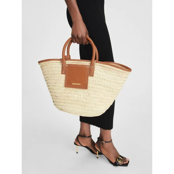 JACQUEMUS The Soli basket Beach basket bag, view 6