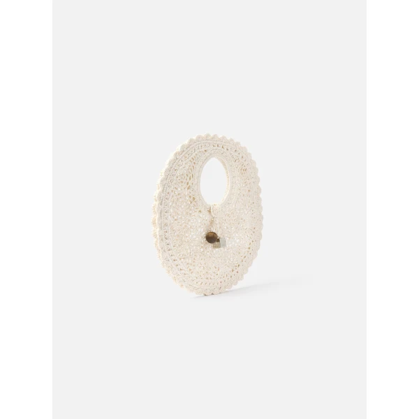 JACQUEMUS The Spiaggia Small Round Bag Small lace circle bag., view 4