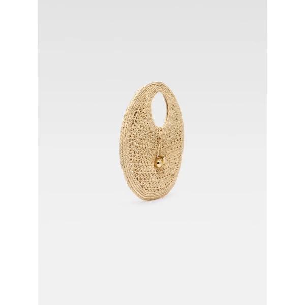 JACQUEMUS The Spiaggia small round bag Small raffia circle bag., view 2