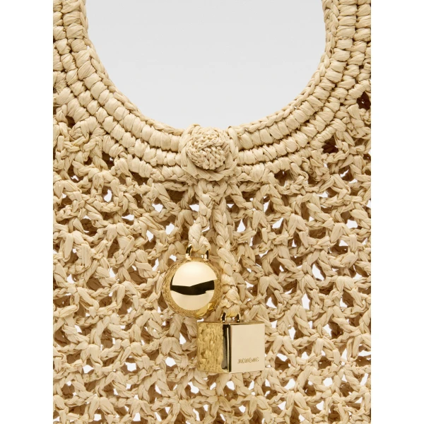 JACQUEMUS The Spiaggia small round bag Small raffia circle bag., view 4