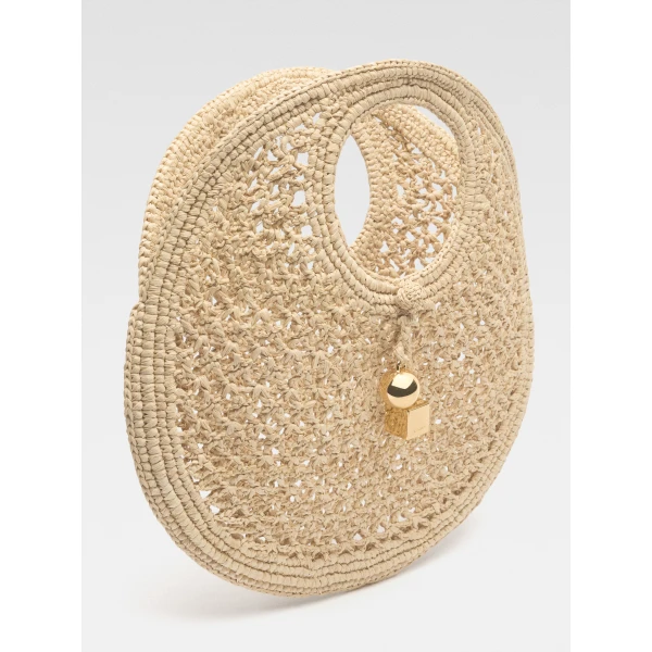 JACQUEMUS The Spiaggia small round bag Small raffia circle bag., view 5