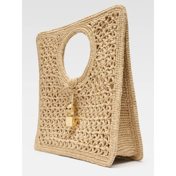 JACQUEMUS The Spiaggia small square bag Small square raffia bag., view 5