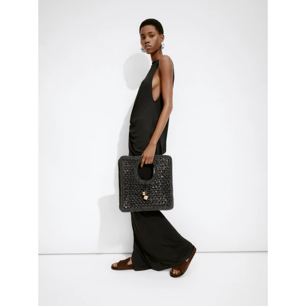 JACQUEMUS The Spiaggia small square bag Small square raffia bag., view 6