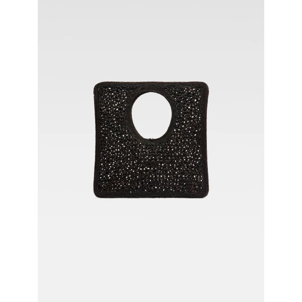JACQUEMUS The Spiaggia square bag Raffia square bag., view 3