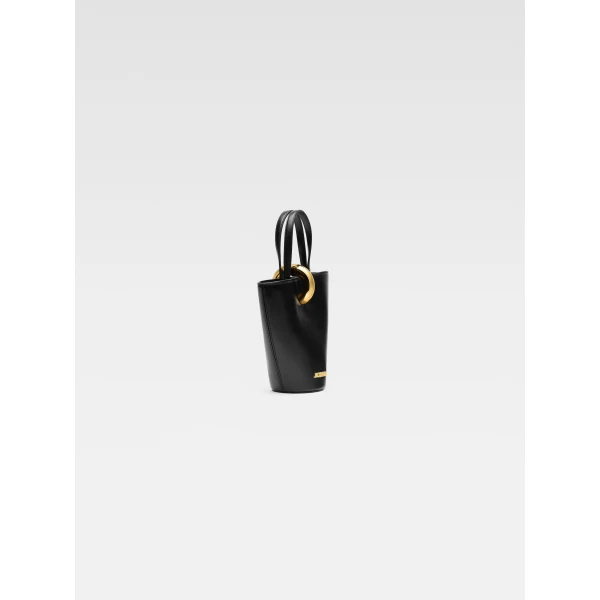JACQUEMUS The small Bambola Asymmetric mini bucket bag., view 2