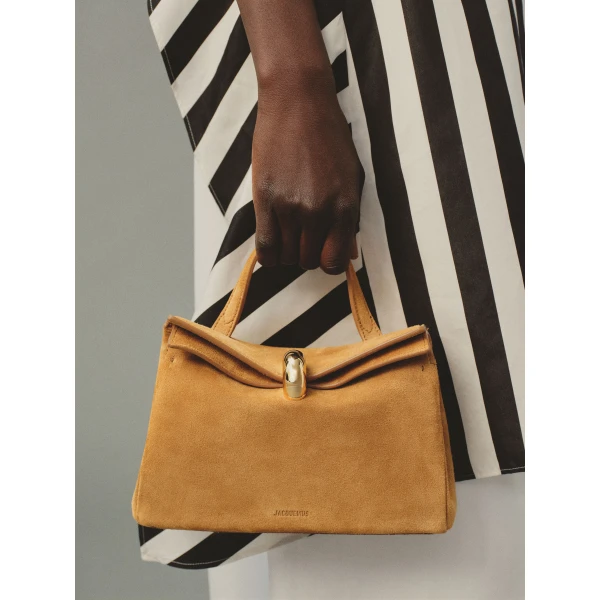 JACQUEMUS The small Valérie Small soft suede leather bag., view 2