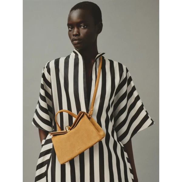 JACQUEMUS The small Valérie Small soft suede leather bag., view 3