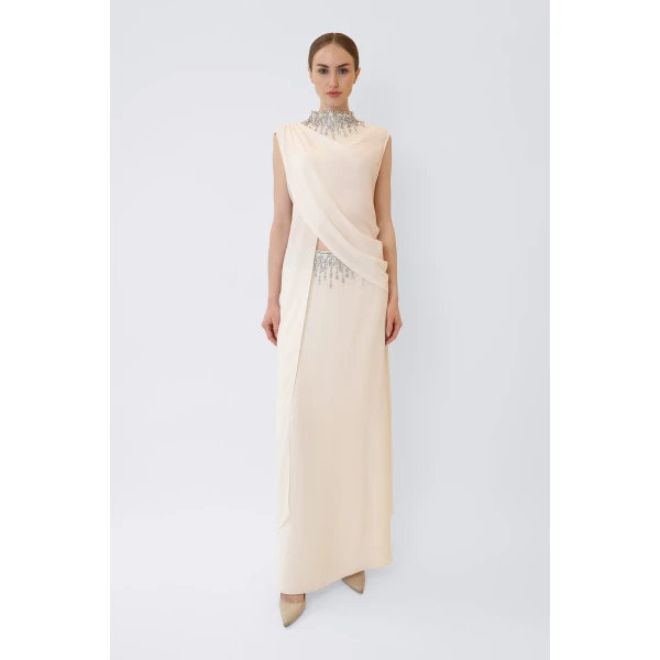 LAPOINTE Georgette Maxi Skirt With Embroidery - Ivory Skirts - New York Luxury Fashion at Coveti