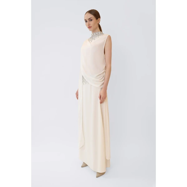 LAPOINTE Georgette Maxi Skirt With Embroidery - Ivory Skirts - New York Luxury Fashion at Coveti