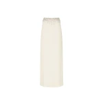 LAPOINTE Georgette Maxi Skirt With Embroidery - Ivory Skirts - New York Luxury Fashion at Coveti