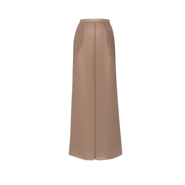 LAPOINTE Lightweight Georgette Wide Leg Pant With Pockets - Beige Pants - New York Luxury Fashion at Coveti