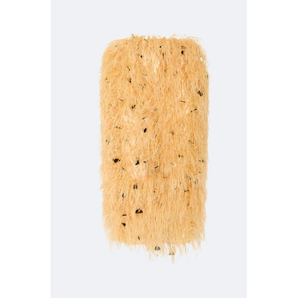 LAPOINTE Multi Feather Embroidery High Waist Skirt - Yellow Skirts - New York Luxury Fashion at Coveti