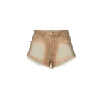 LAPOINTE Pigment Denim Base Mini Short - Beige Shorts - New York Luxury Fashion at Coveti