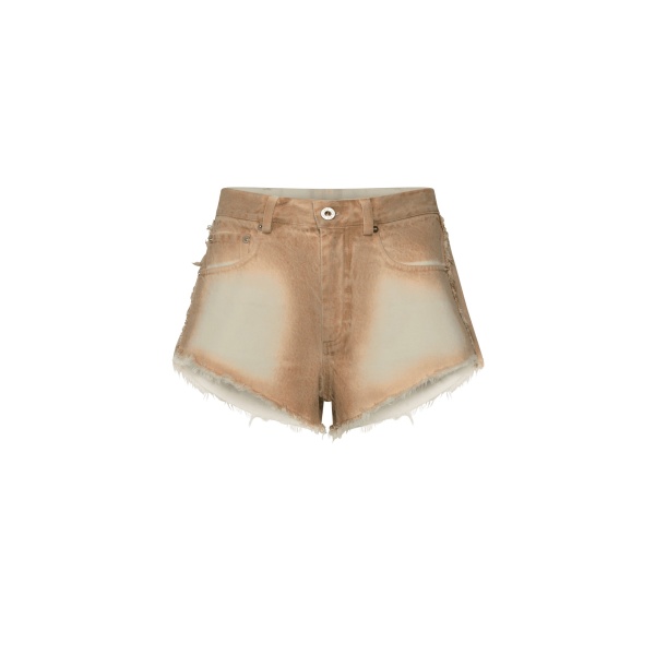 LAPOINTE Pigment Denim Base Mini Short - Beige Shorts - New York Luxury Fashion at Coveti