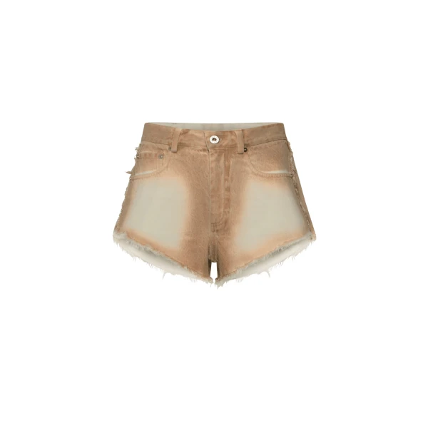 LAPOINTE Pigment Denim Base Mini Short - Beige Shorts - New York Luxury Fashion at Coveti