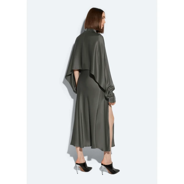LAPOINTE Satin Bias Midi Skirt - Green Skirts - New York Luxury Fashion at Coveti