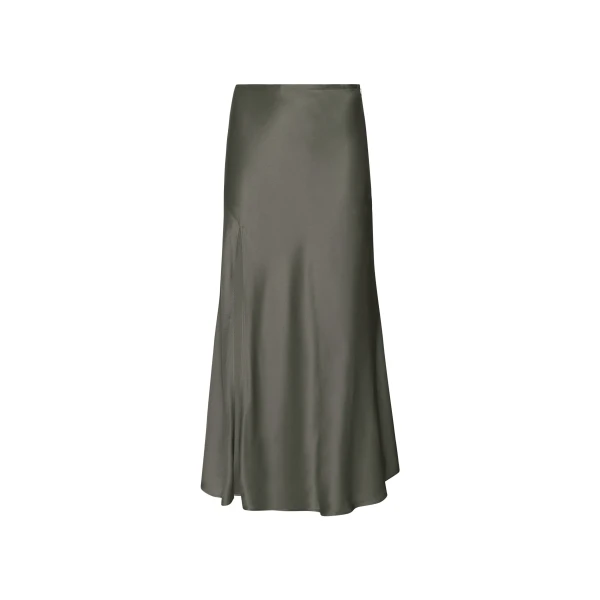 LAPOINTE Satin Bias Midi Skirt - Green Skirts - New York Luxury Fashion at Coveti