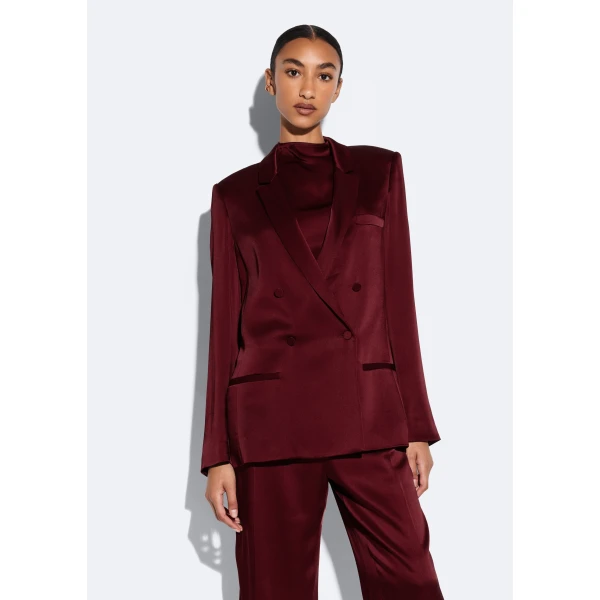 LAPOINTE Satin Blazer - Red Jackets - New York Luxury Fashion at Coveti