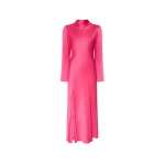 LAPOINTE Satin Draped Neck Bias Dress - Pink Dresses - New York Luxury Fashion at Coveti