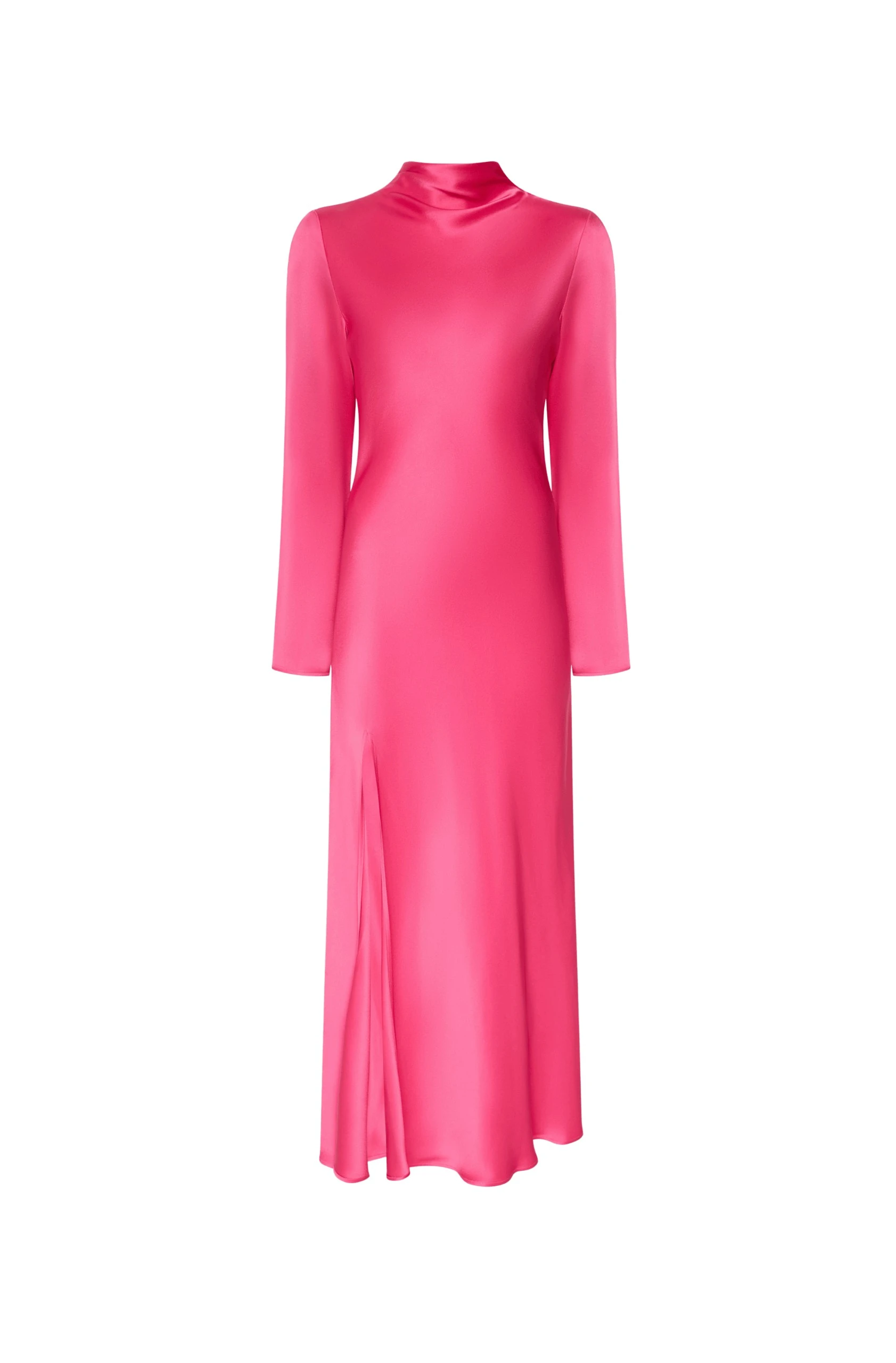 Lapointe-Satin-Draped-Neck-Bias-Dress-scaled83583_nobg LAPOINTE Satin Draped Neck Bias Dress - Pink Dresses - New York Luxury Fashion at Coveti