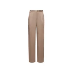 LAPOINTE Satin Relaxed Pleated Pant - Beige Pants - New York Luxury Fashion at Coveti