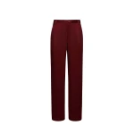 LAPOINTE Satin Relaxed Pleated Pant - Red Pants - New York Luxury Fashion at Coveti