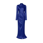 LAPOINTE Satin Tab Gown - Blue Dresses - New York Luxury Fashion at Coveti