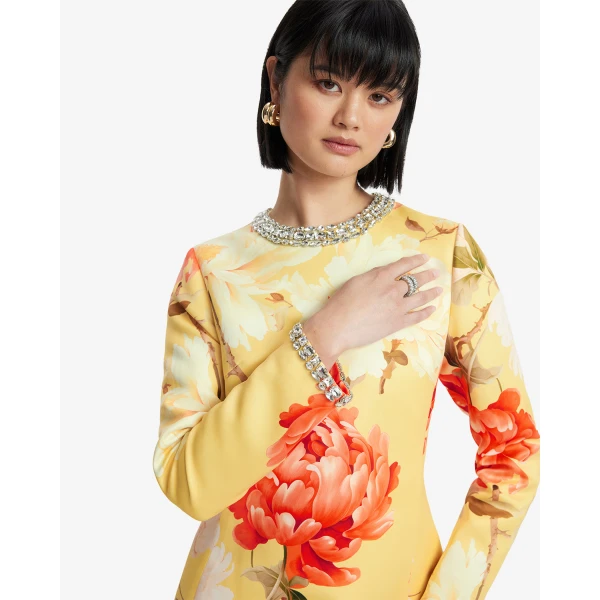 Leo Lin Aliza Embellished Long Sleeve Mini Dress, view 7