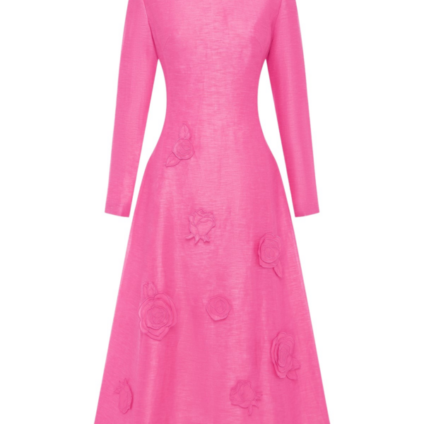 Leo Lin Amira Long Sleeve Petal Midi Dress - Leo Lin Dress - Australian Luxury Fashion - Shop at Coveti