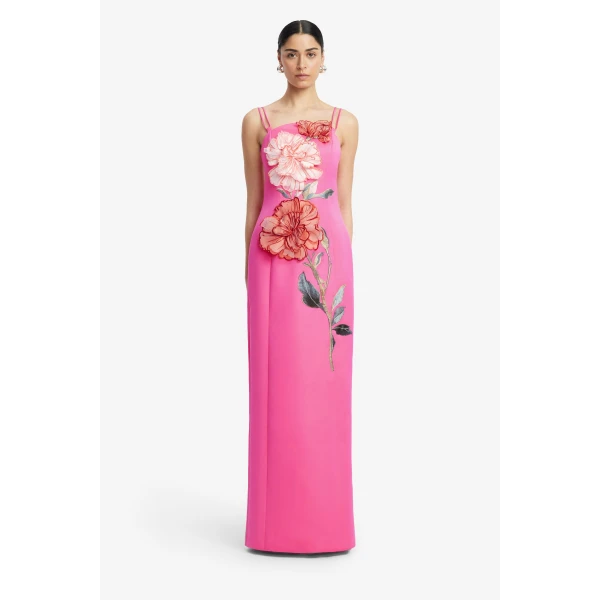 Leo Lin Arianna Appliqué Floral Maxi Dress - Leo Lin Dress - Australian Luxury Fashion - Shop at Coveti