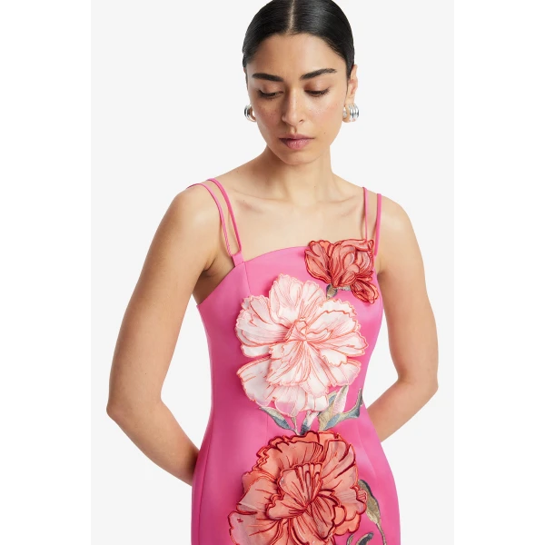 Leo Lin Arianna Appliqué Floral Maxi Dress - Leo Lin Dress - Australian Luxury Fashion - Shop at Coveti