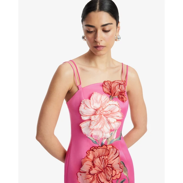 Leo Lin Arianna Appliqué Floral Maxi Dress - Leo Lin Dress - Australian Luxury Fashion - Shop at Coveti