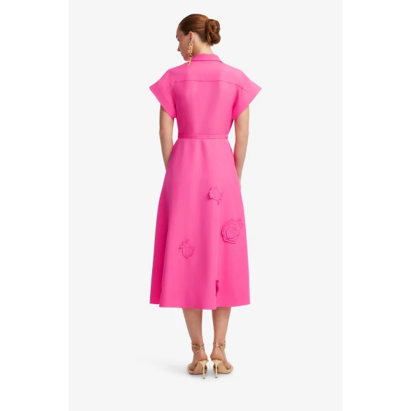 Leo Lin Aubrey Appliqué Shirt Midi Dress - Leo Lin Dress - Australian Luxury Fashion - Shop at Coveti