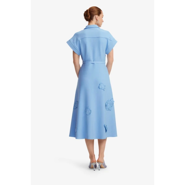 Leo Lin Aubrey Appliqué Shirt Midi Dress - Leo Lin Dress - Australian Luxury Fashion - Shop at Coveti