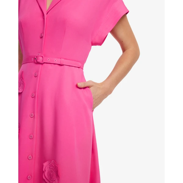 Leo Lin Aubrey Appliqué Shirt Midi Dress - Leo Lin Dress - Australian Luxury Fashion - Shop at Coveti