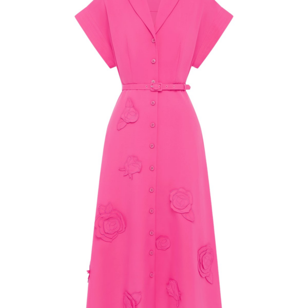 Leo Lin Aubrey Appliqué Shirt Midi Dress - Leo Lin Dress - Australian Luxury Fashion - Shop at Coveti
