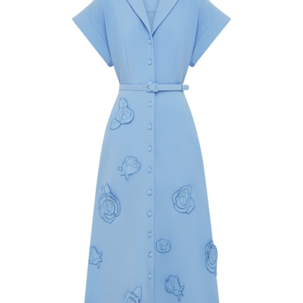 Leo Lin Aubrey Appliqué Shirt Midi Dress - Leo Lin Dress - Australian Luxury Fashion - Shop at Coveti