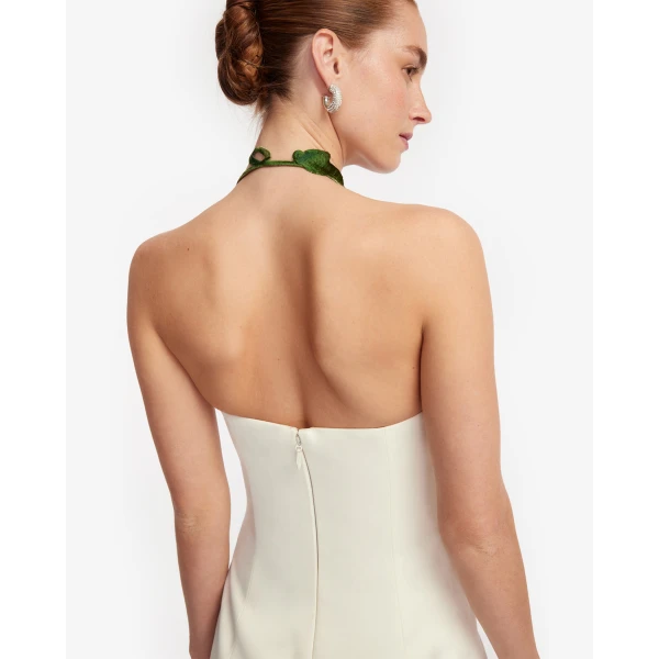 Leo Lin Ava Halterneck Appliqué Floral Bustier Maxi Dress - Leo Lin Dress - Australian Luxury Fashion - Shop at Coveti
